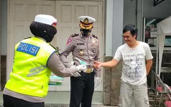 Ditlantas Polda Lampung Sosialisasi Larangan Mudik Lebaran Tahun 2021